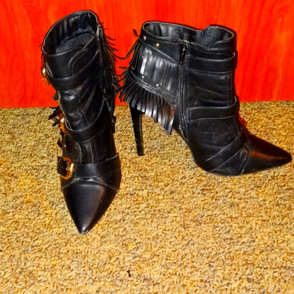 Sexy Black Stiletto Ankle Boots